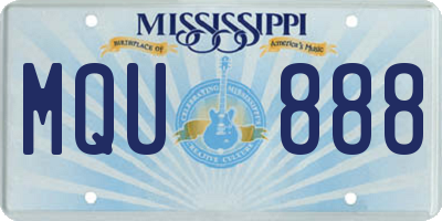 MS license plate MQU888