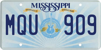 MS license plate MQU909