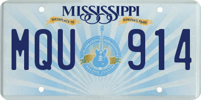 MS license plate MQU914