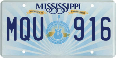 MS license plate MQU916