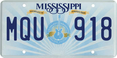 MS license plate MQU918