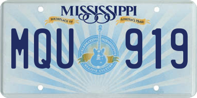 MS license plate MQU919