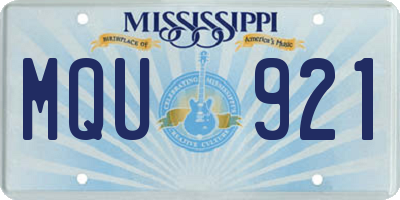 MS license plate MQU921