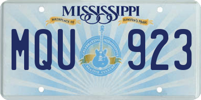 MS license plate MQU923