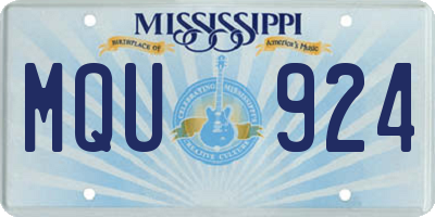 MS license plate MQU924