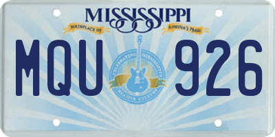 MS license plate MQU926