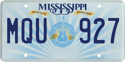MS license plate MQU927