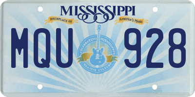 MS license plate MQU928