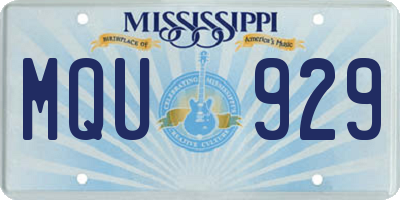 MS license plate MQU929