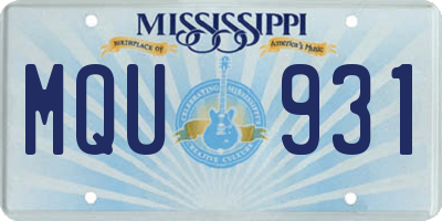 MS license plate MQU931