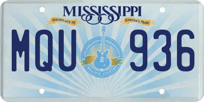 MS license plate MQU936