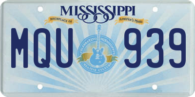 MS license plate MQU939