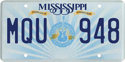 MS license plate MQU948