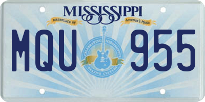 MS license plate MQU955