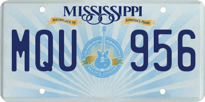 MS license plate MQU956