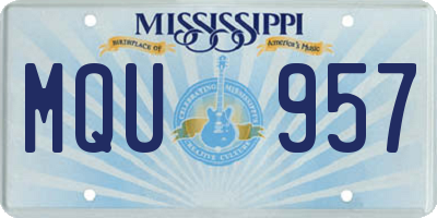 MS license plate MQU957