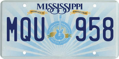 MS license plate MQU958