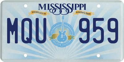 MS license plate MQU959