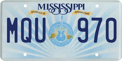 MS license plate MQU970