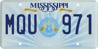 MS license plate MQU971