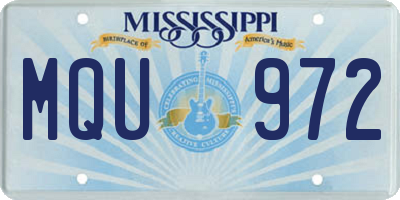MS license plate MQU972