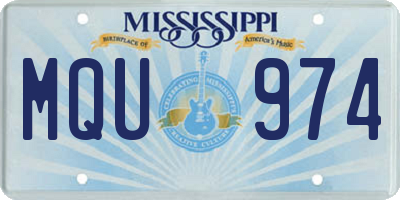 MS license plate MQU974