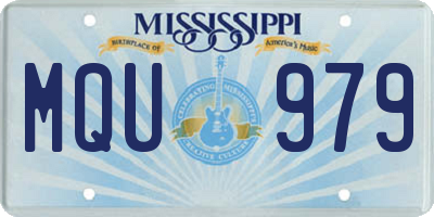 MS license plate MQU979