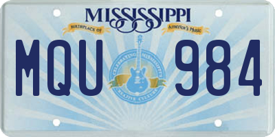 MS license plate MQU984