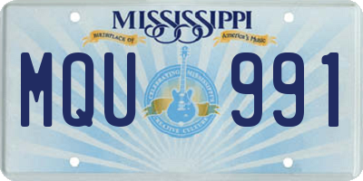 MS license plate MQU991