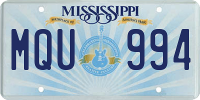 MS license plate MQU994