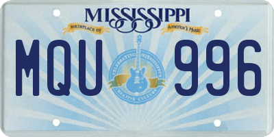 MS license plate MQU996