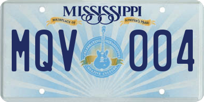 MS license plate MQV004