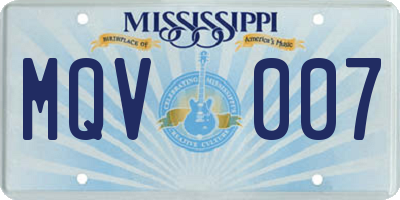 MS license plate MQV007