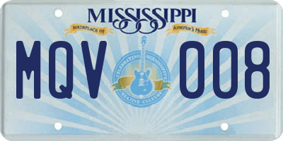 MS license plate MQV008