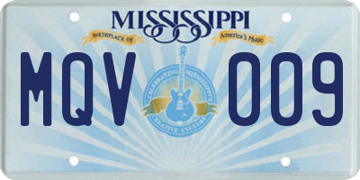 MS license plate MQV009