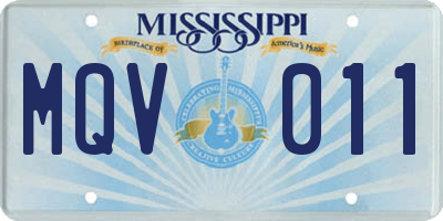 MS license plate MQV011