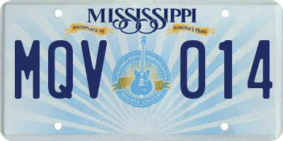 MS license plate MQV014