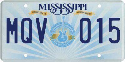 MS license plate MQV015