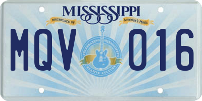 MS license plate MQV016