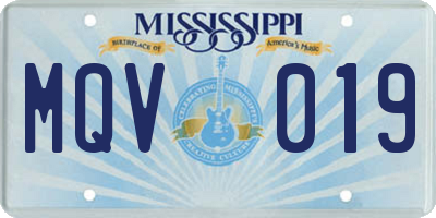 MS license plate MQV019