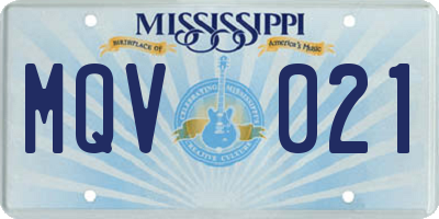 MS license plate MQV021