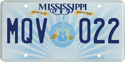 MS license plate MQV022