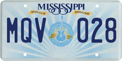 MS license plate MQV028