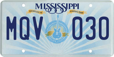 MS license plate MQV030