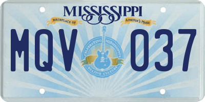 MS license plate MQV037