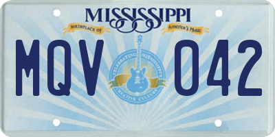 MS license plate MQV042