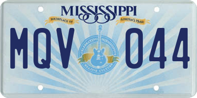 MS license plate MQV044