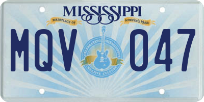 MS license plate MQV047