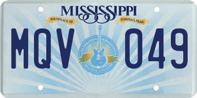 MS license plate MQV049