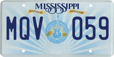MS license plate MQV059